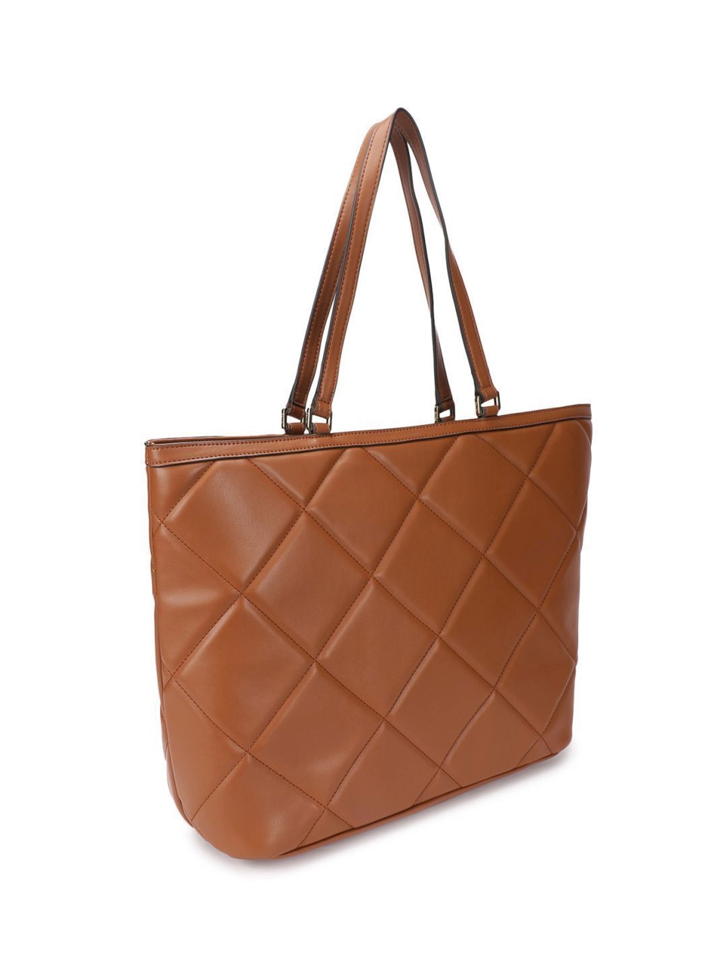 Pollini Brown Quilted Large Tote
