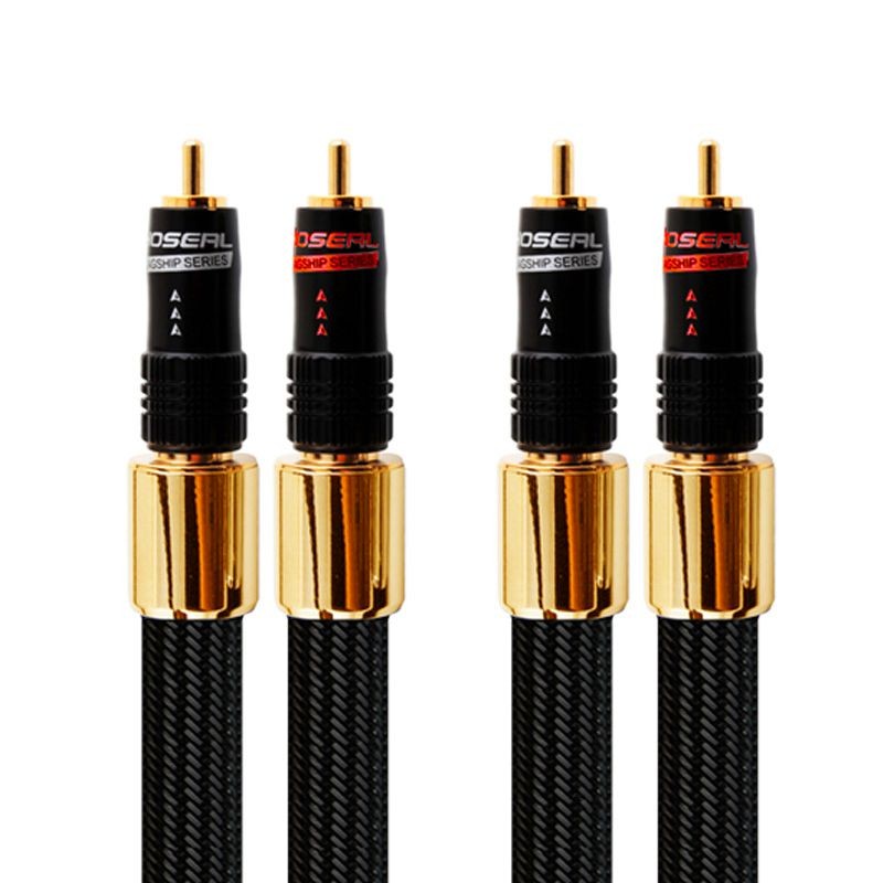 Choseal HIFI 2RCA to 2RCA Audio Cable Professional Hi-Fi OCC 6N Single Crystal Copper AV Cable Compatible TV/Stereo/Amplifier(1.5m, 2RCA to 2RCA)