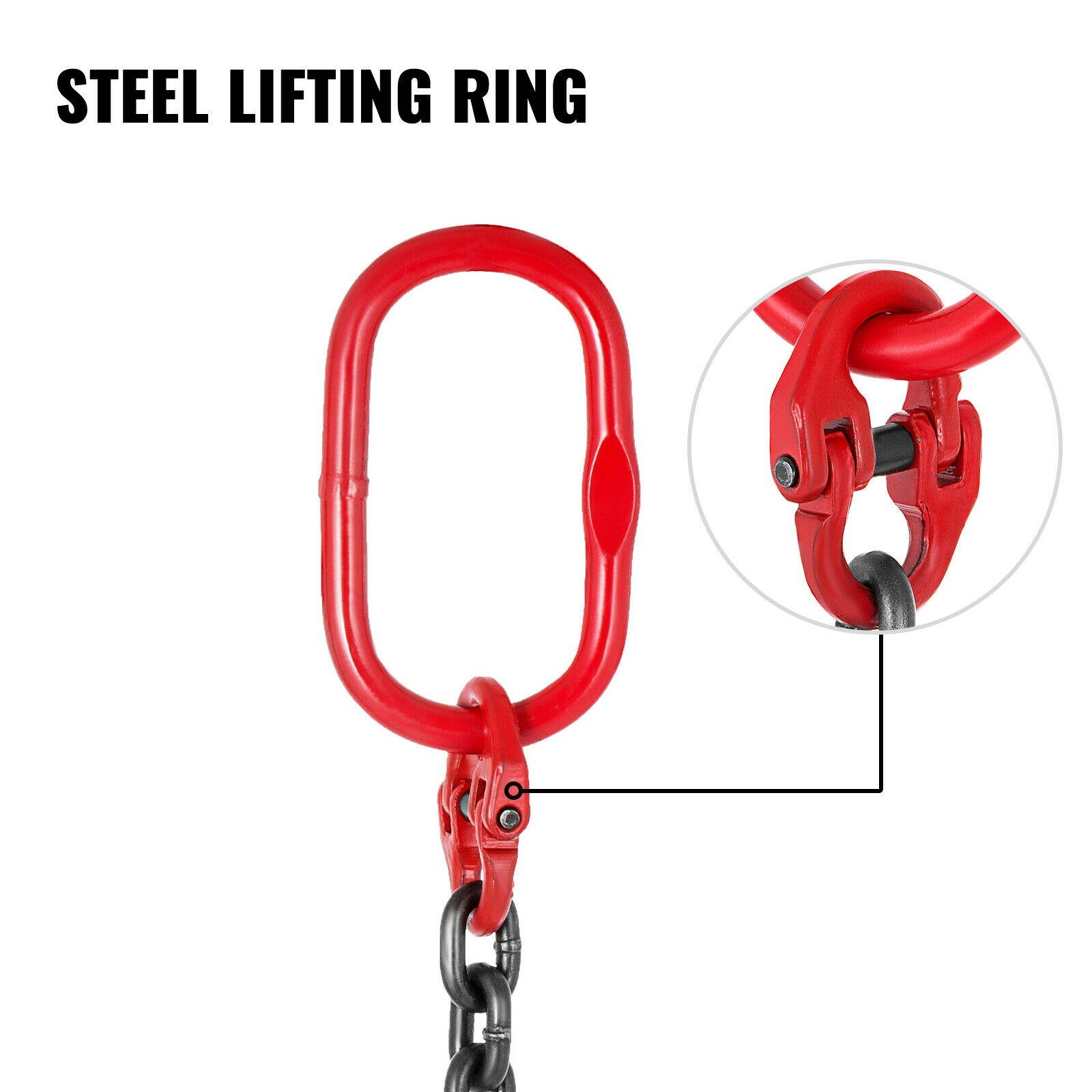 Chain Sling 1/2" x 10' G80 SOG Single Leg Grab Hooks Lifting Rigging