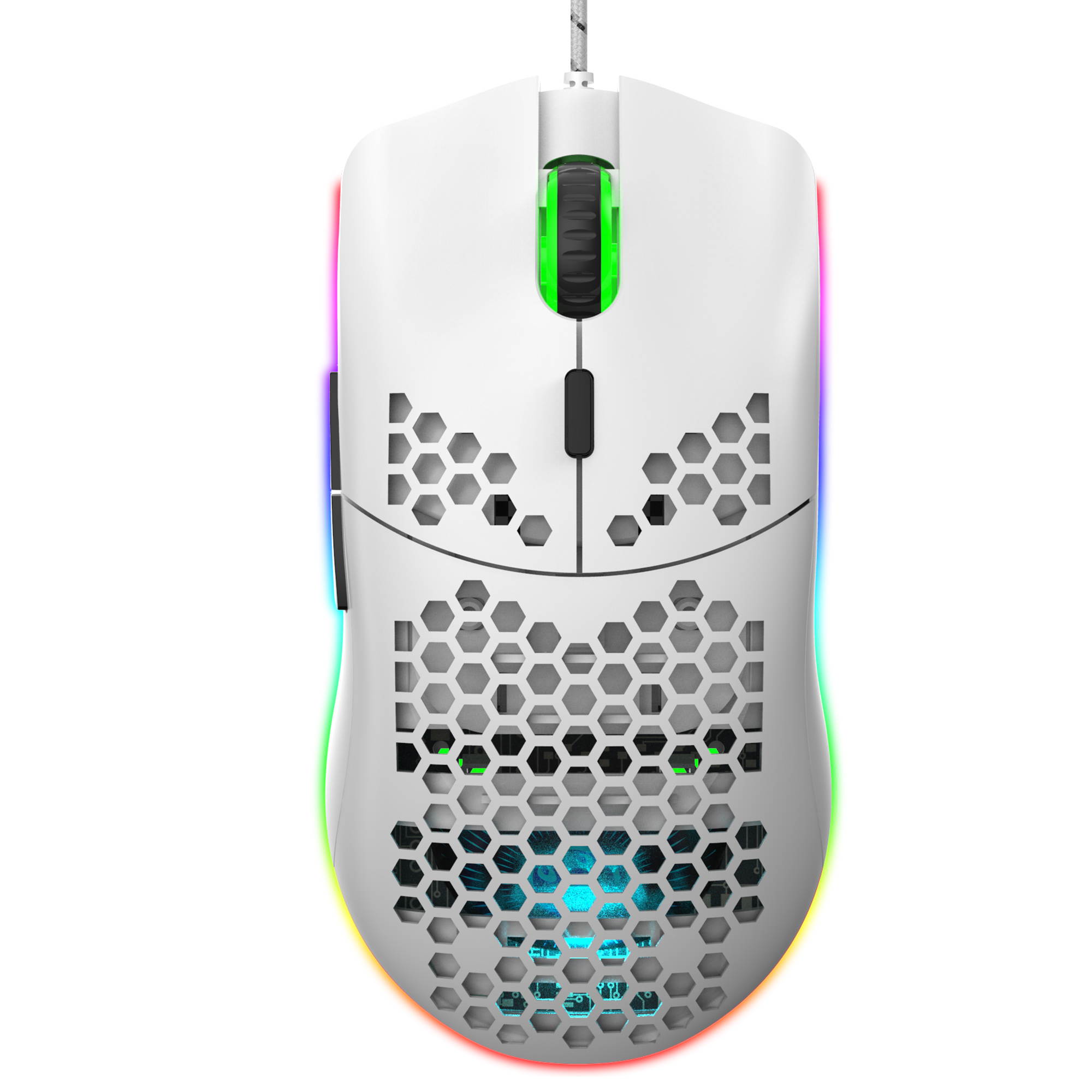 RGB Gaming Mouse with Honeycomb Shell, Ultraweave Cable, 6400 DPI Optical Programmable Wired Mouse