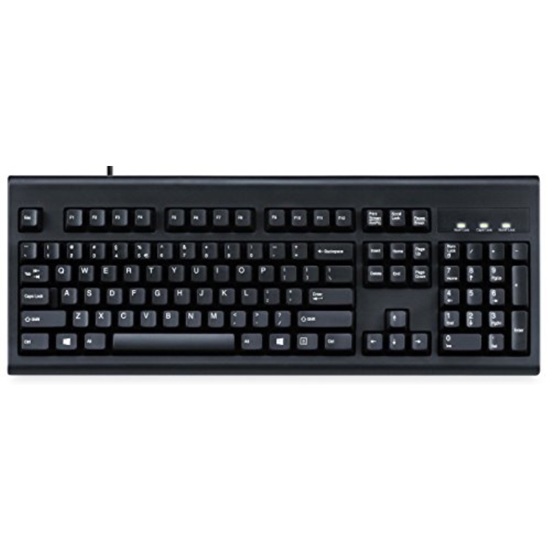Perixx PERIBOARD-106 US, Wired USB Standard Keyboard, 104 Curve Keys Basic and Ergonomic Keyboard, Black, Full US Layout