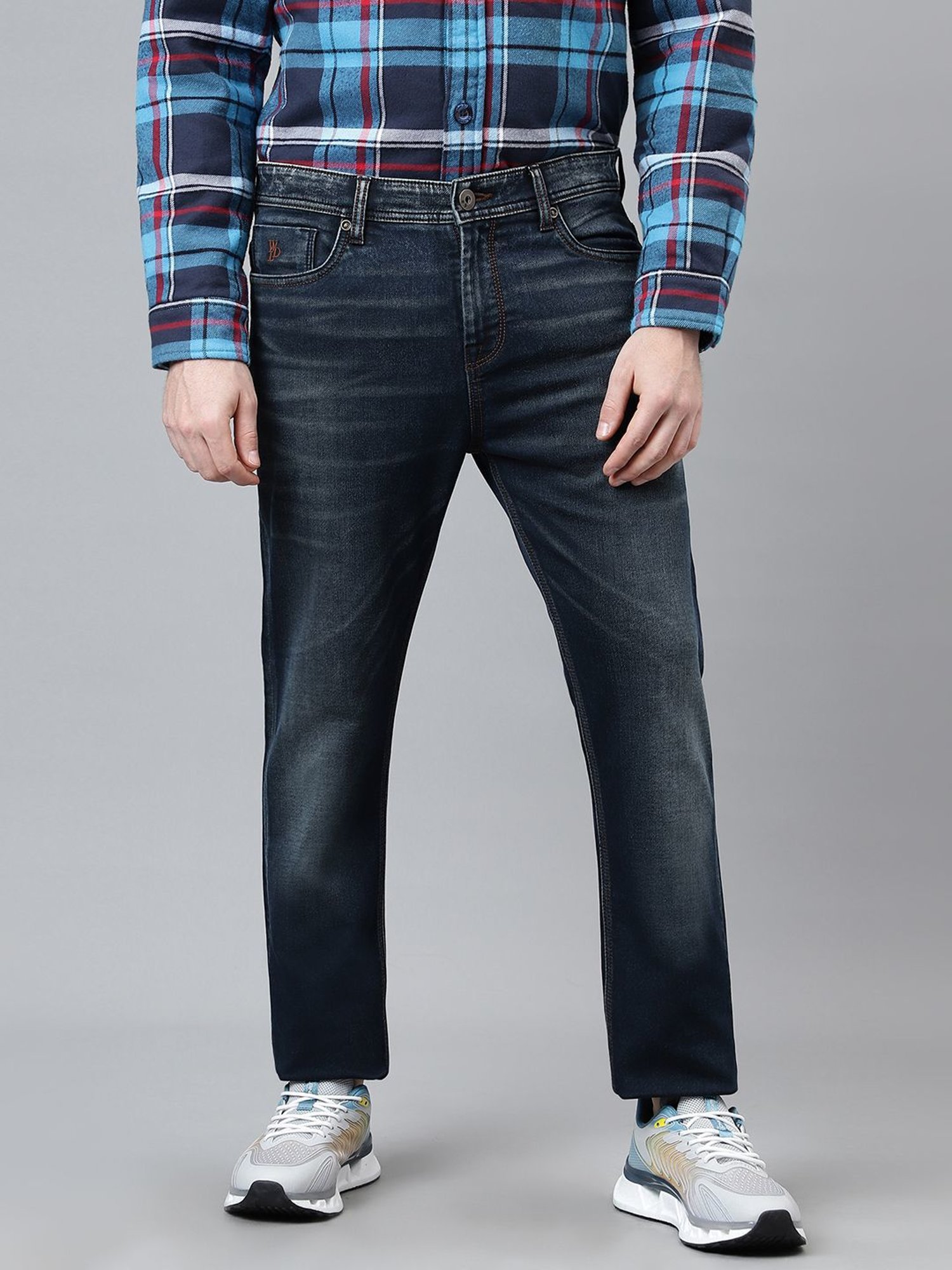 Woodland Purple Cotton Regular Fit Jeans