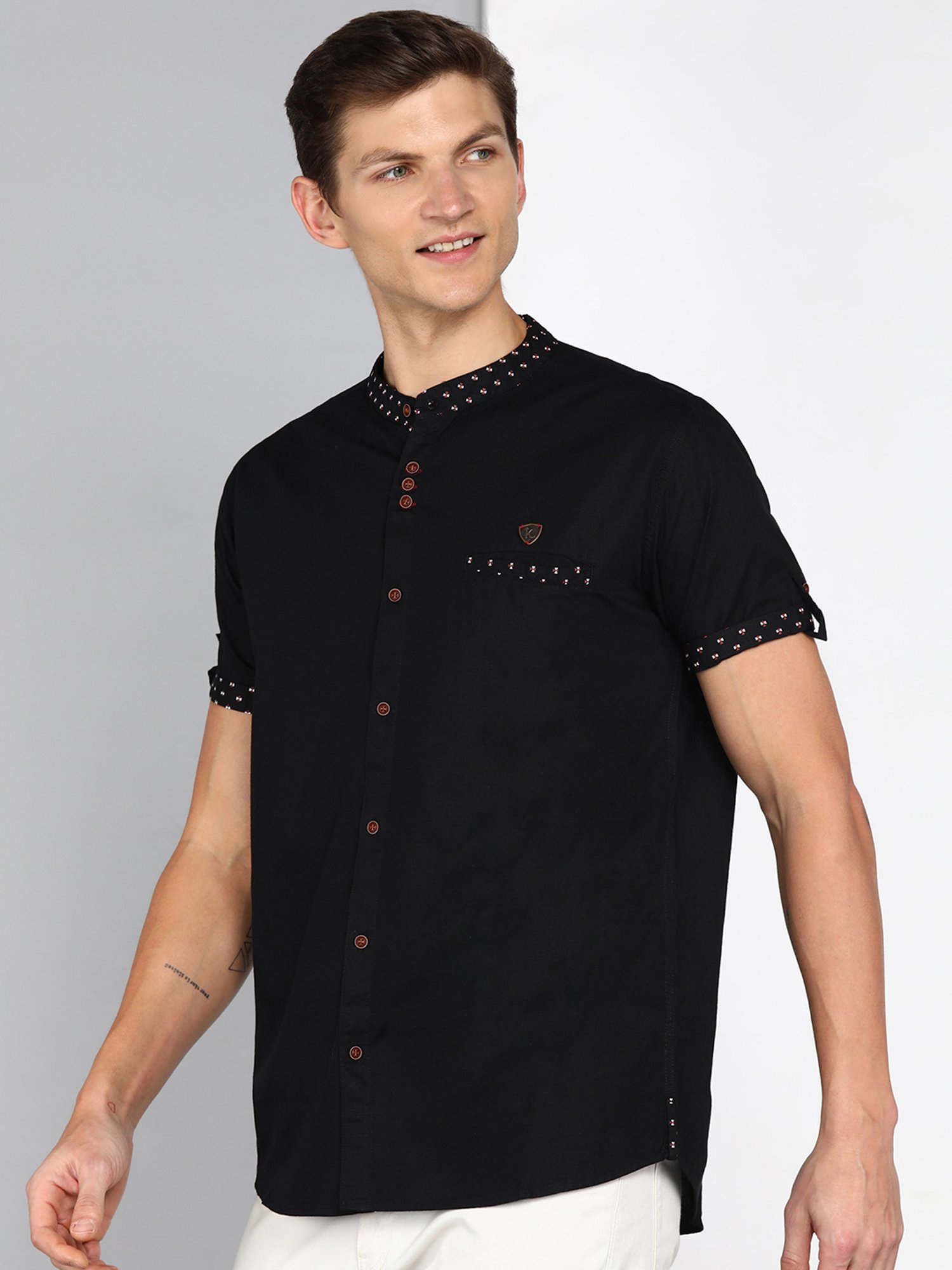 Kuons Avenue Black Slim Fit Shirt