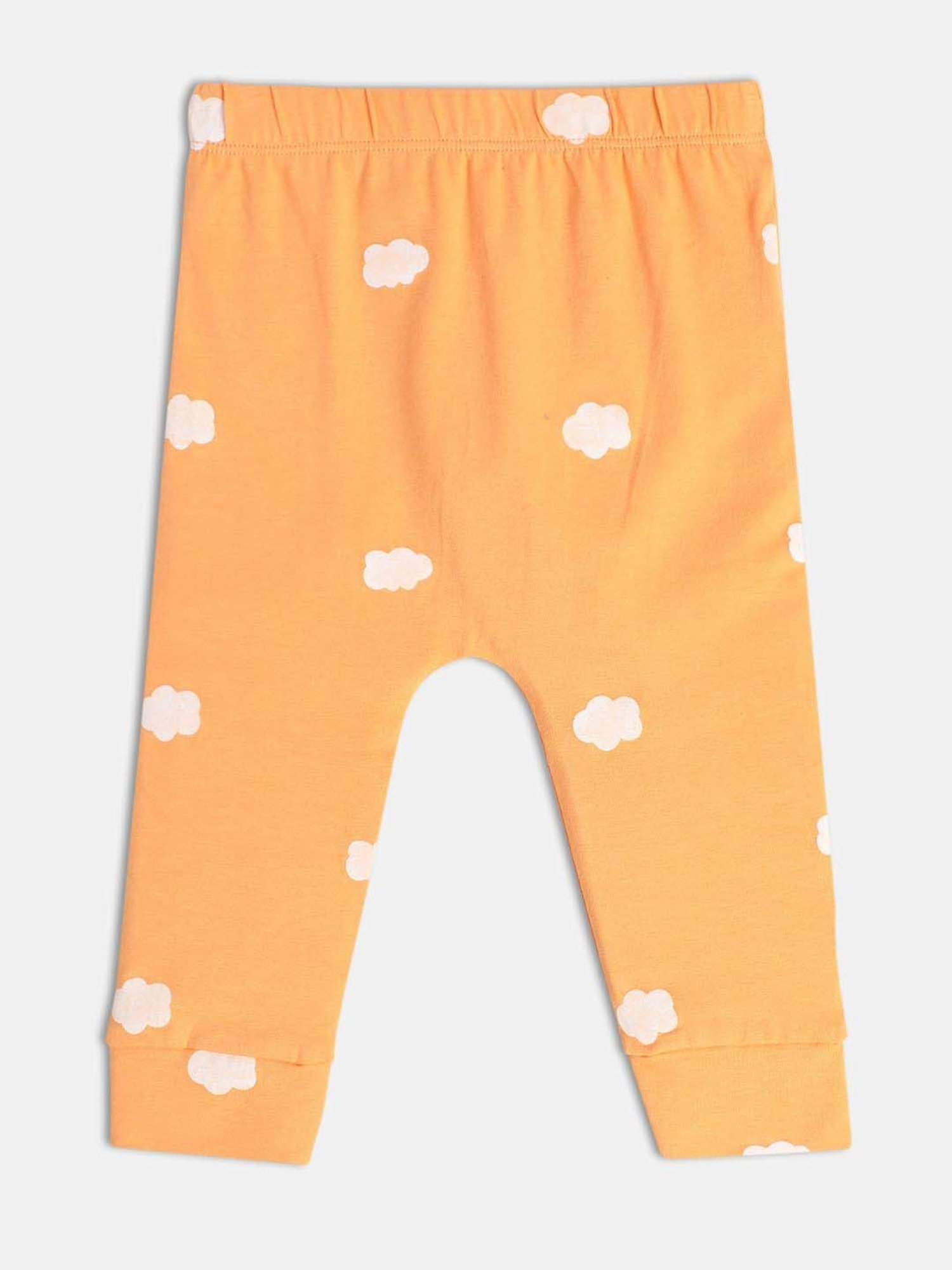 MINIKLUB Girls Orange & Blue Printed Full Sleeves Legging