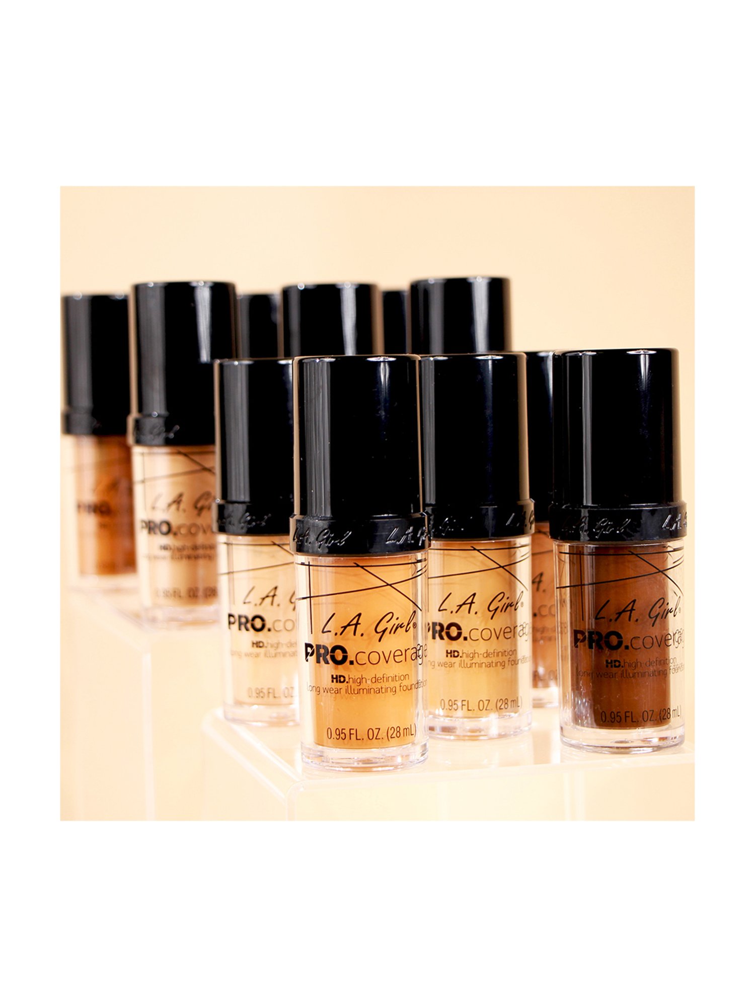 L.A. Girl HD Pro Coverage High-Definition Long Wear Illuminating Liquid Foundation Toast - 28 ml