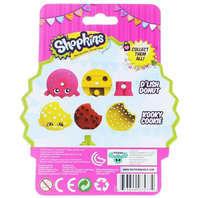 License 2 Play Inc Shopkins 2-Pack Mini Figure Puzzle Erasers