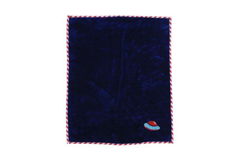 Bacati - Airspace Navy Embroidered Blanket