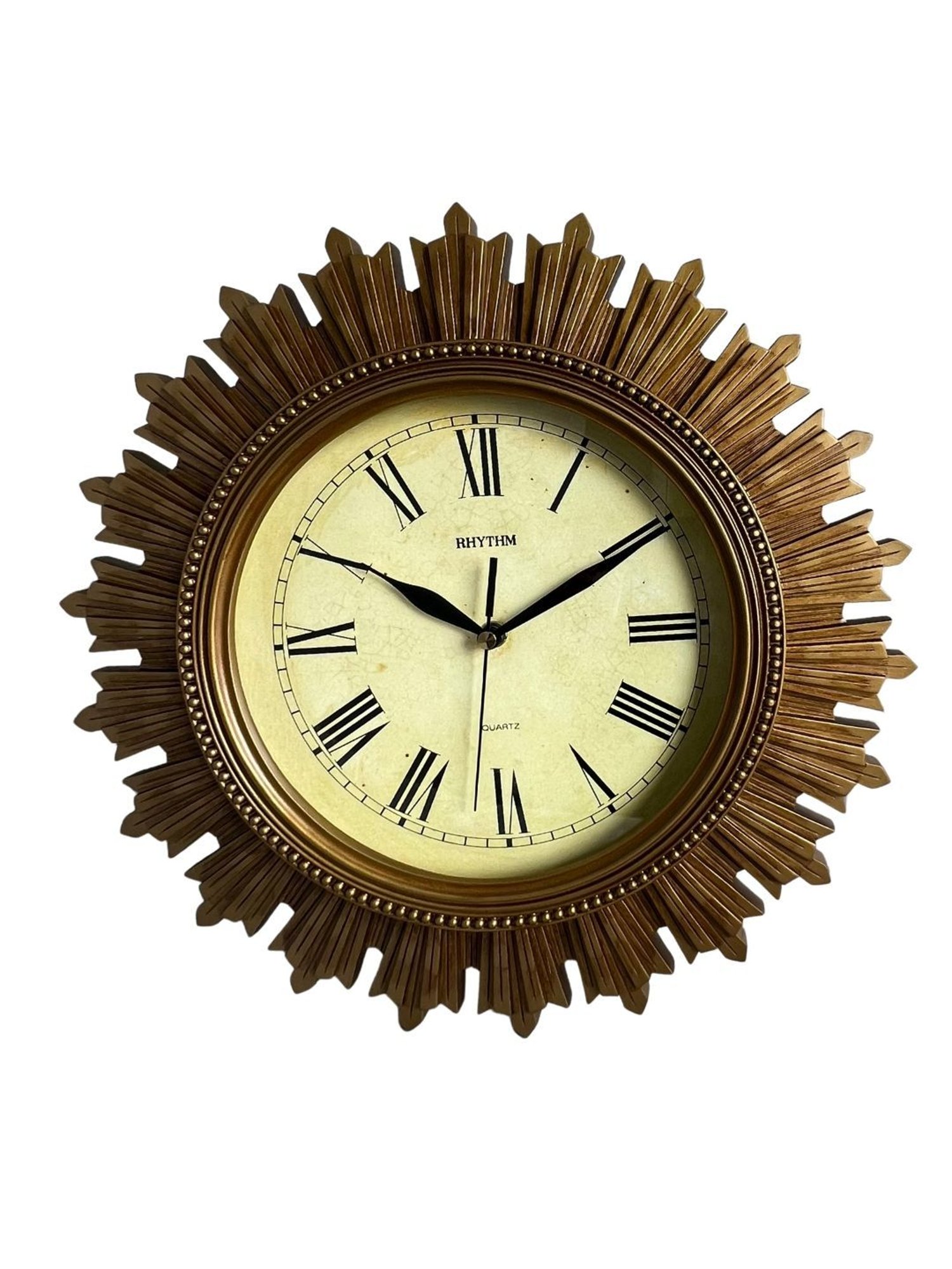 RHYTHM Round Brown Resin Wall Clock