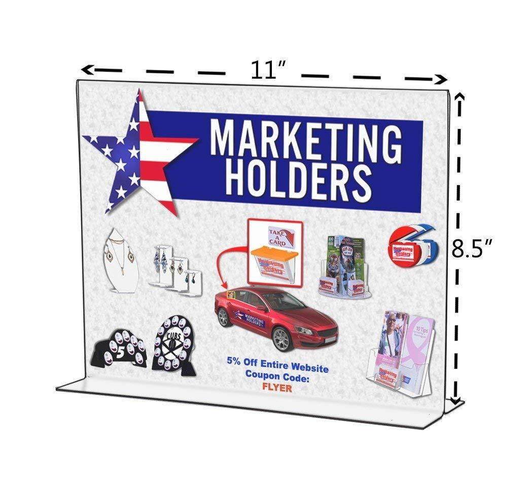 Marketing Holders 11"w x 8.5"h Clear Frame Easel, Horizontal