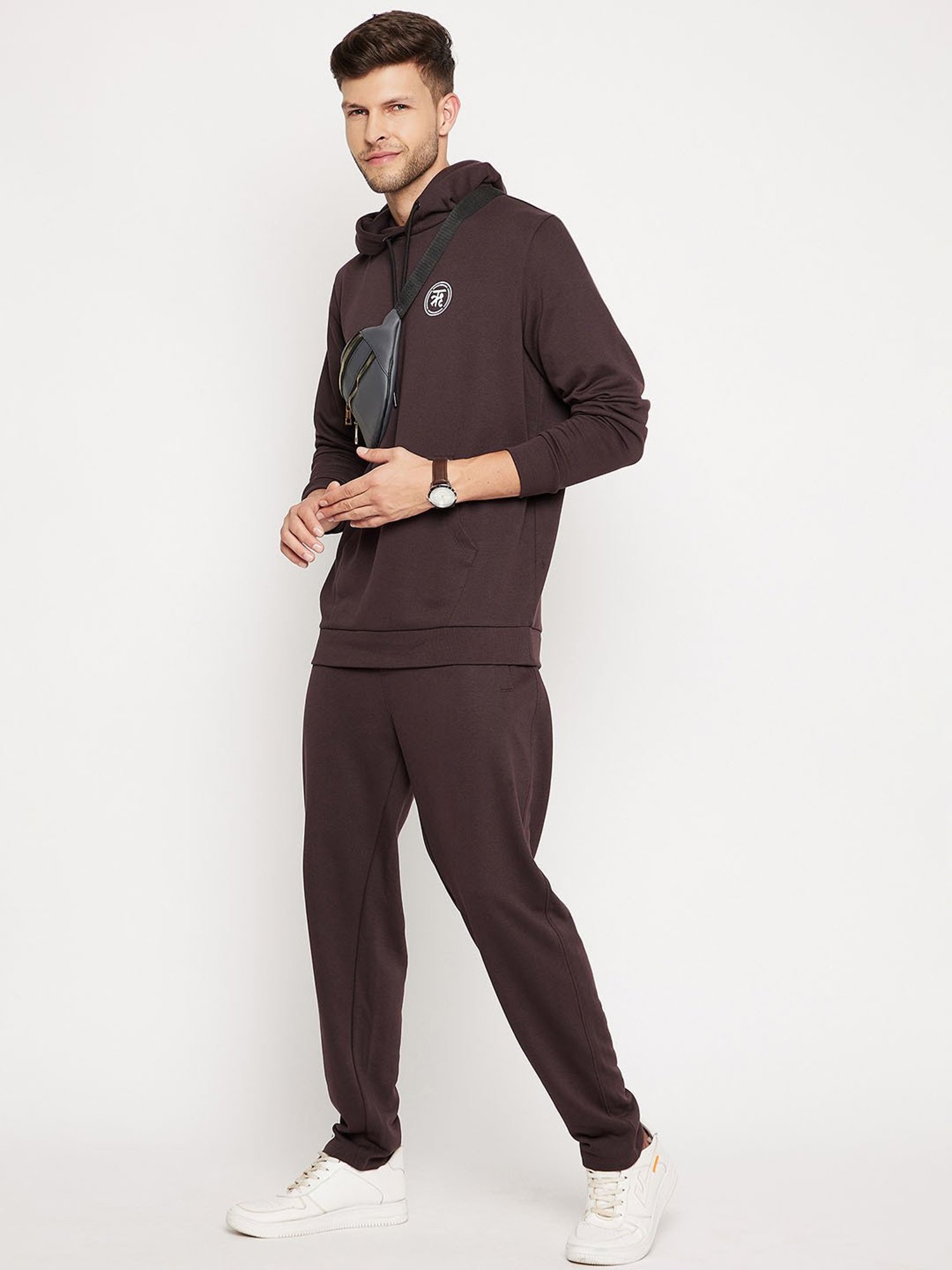 EDRIO Brown Regular Fit Tracksuit