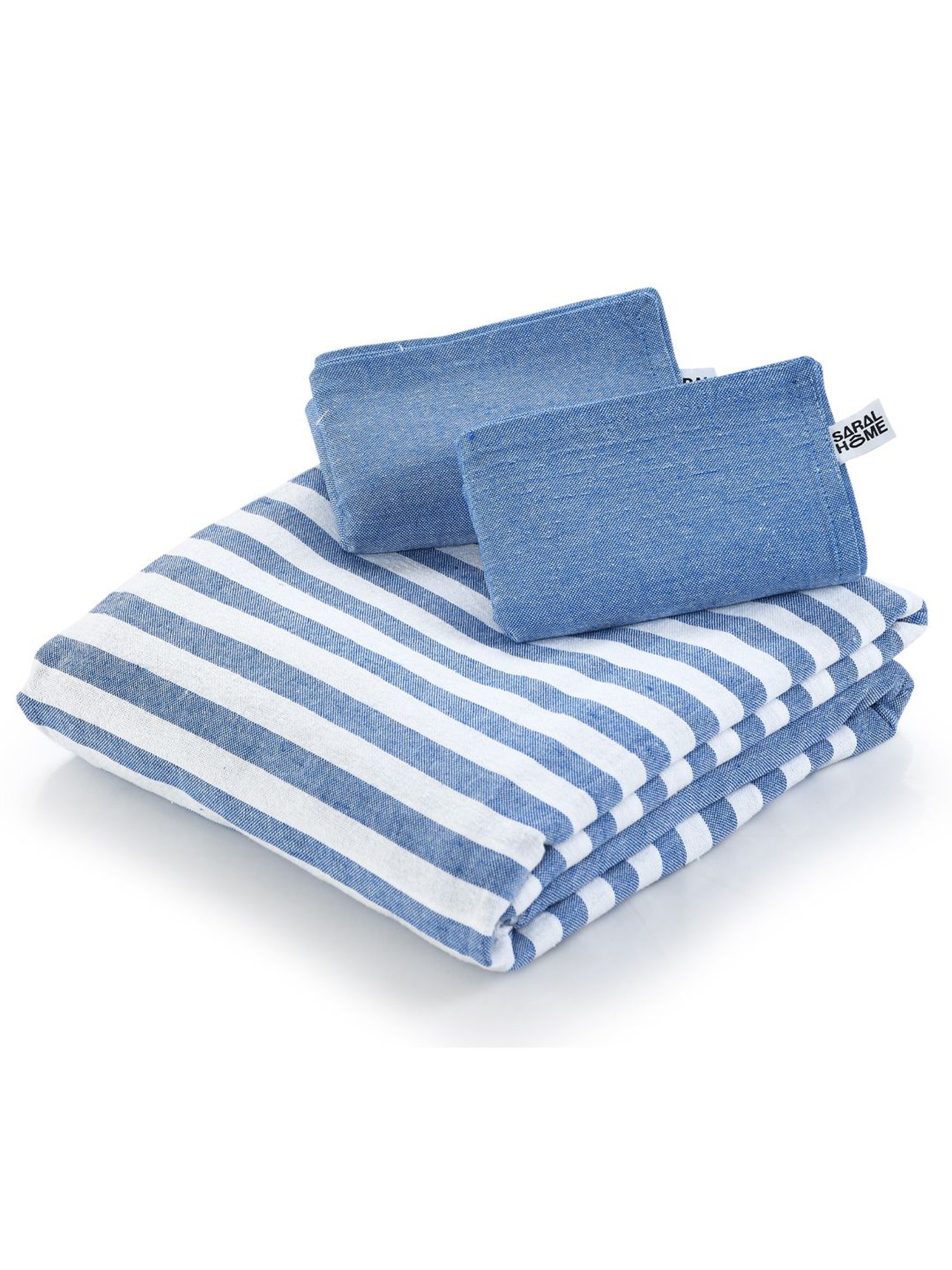 Saral Home Abstract Blue 155 TC Cotton King Sized Bed Sheet with 2 Pillow Covers