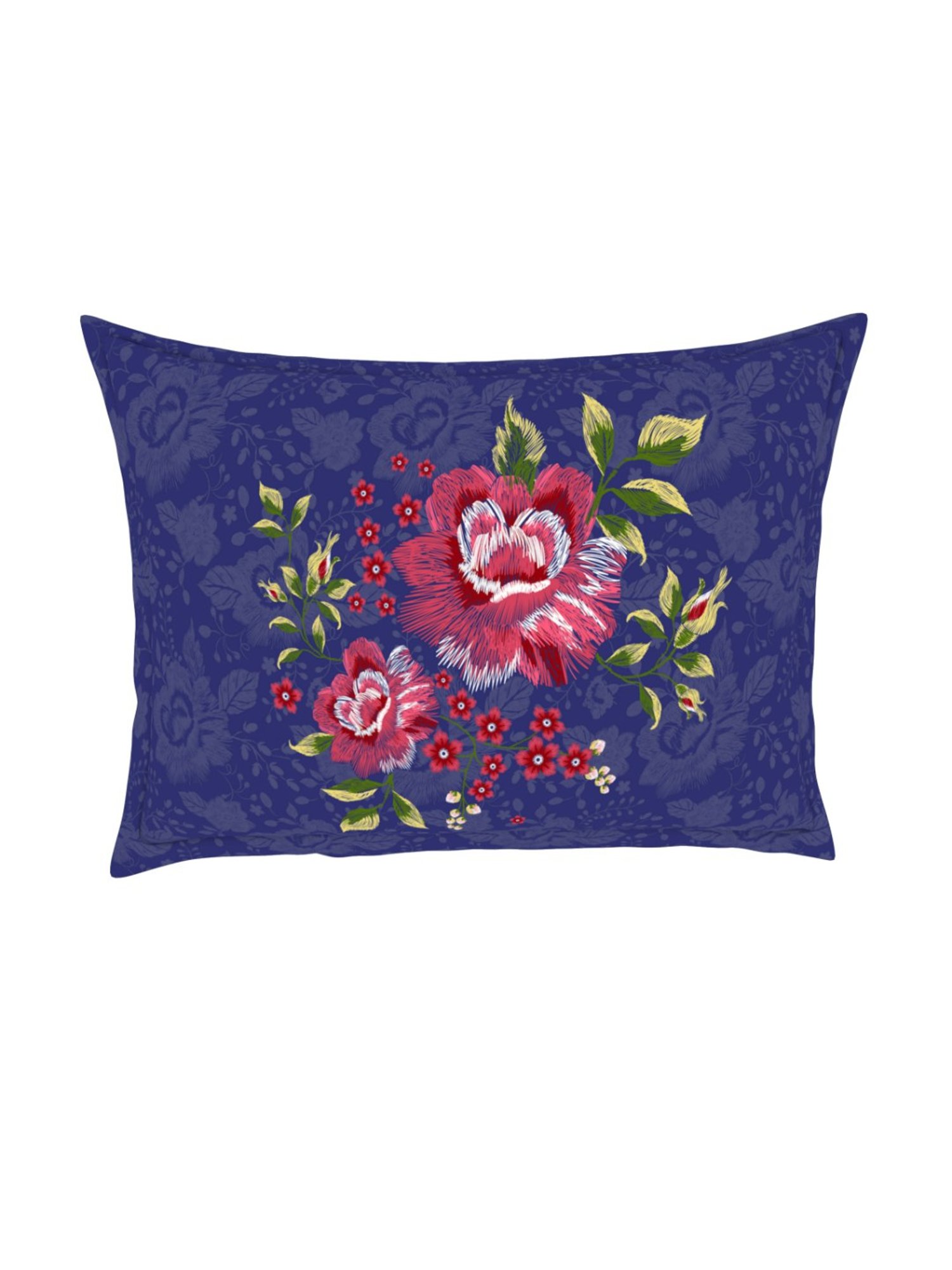 Spaces Printed Blue 144 TC Cotton Queen Bed Sheet with 2 Pillow Covers