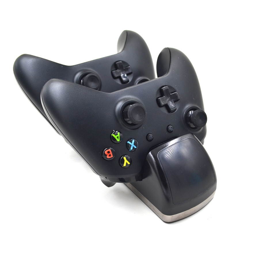 REYTID Dual Controller Charging Dock Compatible with Xbox One X Slim - Includes 2 Rechargeable Batteries - Cradle Port Battery