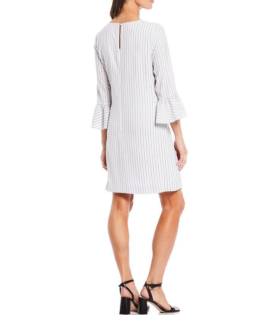 Preston & York Renee Stripe Flutter Sleeve Dress
