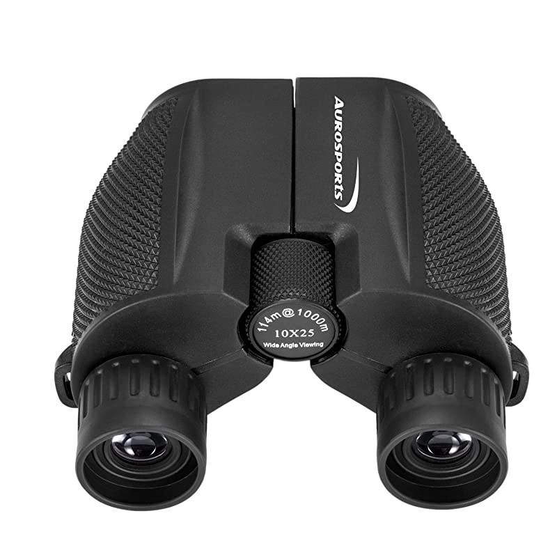 10x25 Folding High Powered Compact Binoculars for Adults Kids With Weak Light Night Vision Clear Binocular for Bird Watching Great for Outdoor Sports Games and Concerts