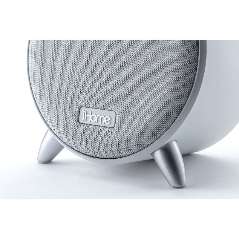 iHome Bluetooth Alarm Clock with Dual USB Charging and Nightlight - White/White