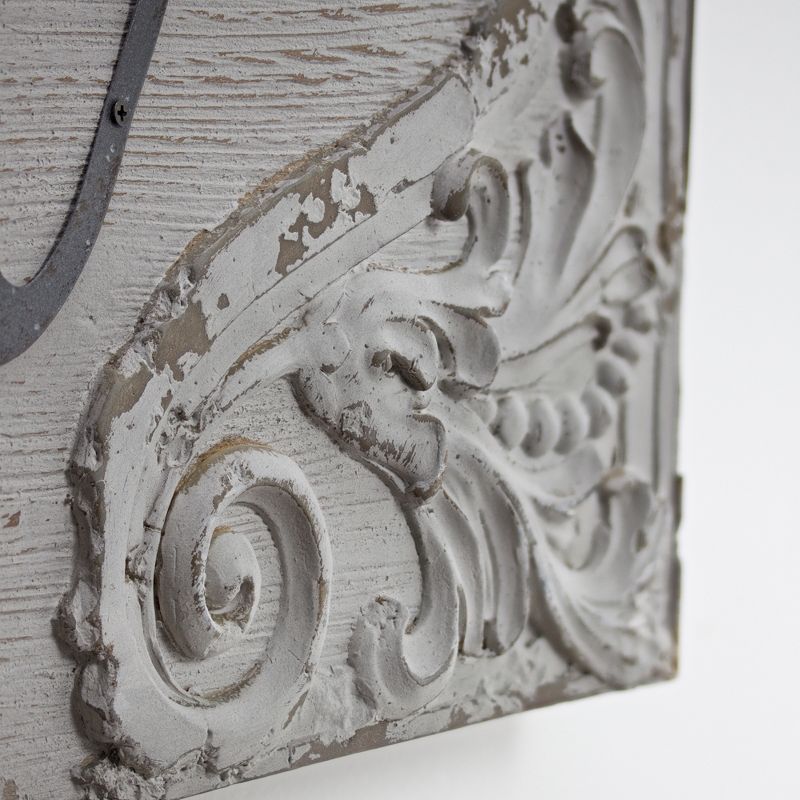 36" x 12" Blessed Wood and Metal Vintage Wall Plaque Sign White - American Art Decor