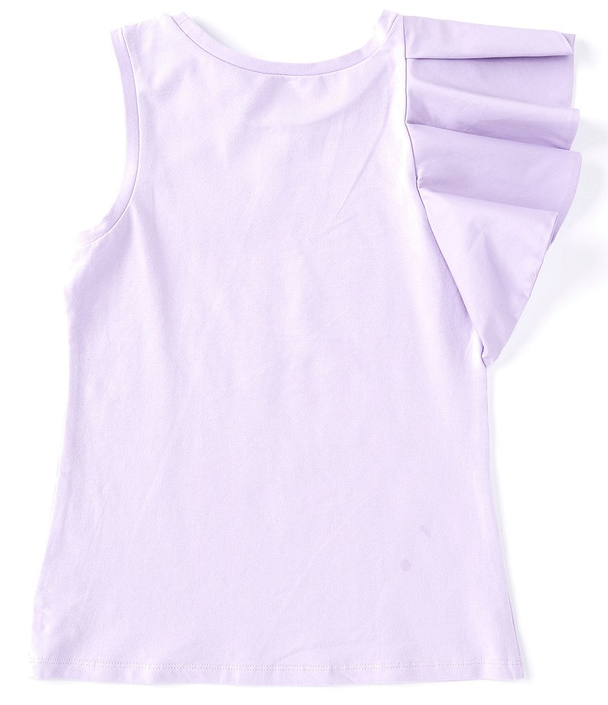 Habitual Big Girls 7-16 Asymmetrical-Ruffle Knit/Woven Tank Top