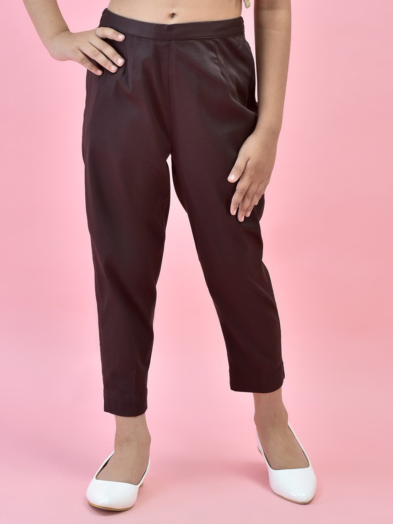 Juniper Girls Brown Solid Pants