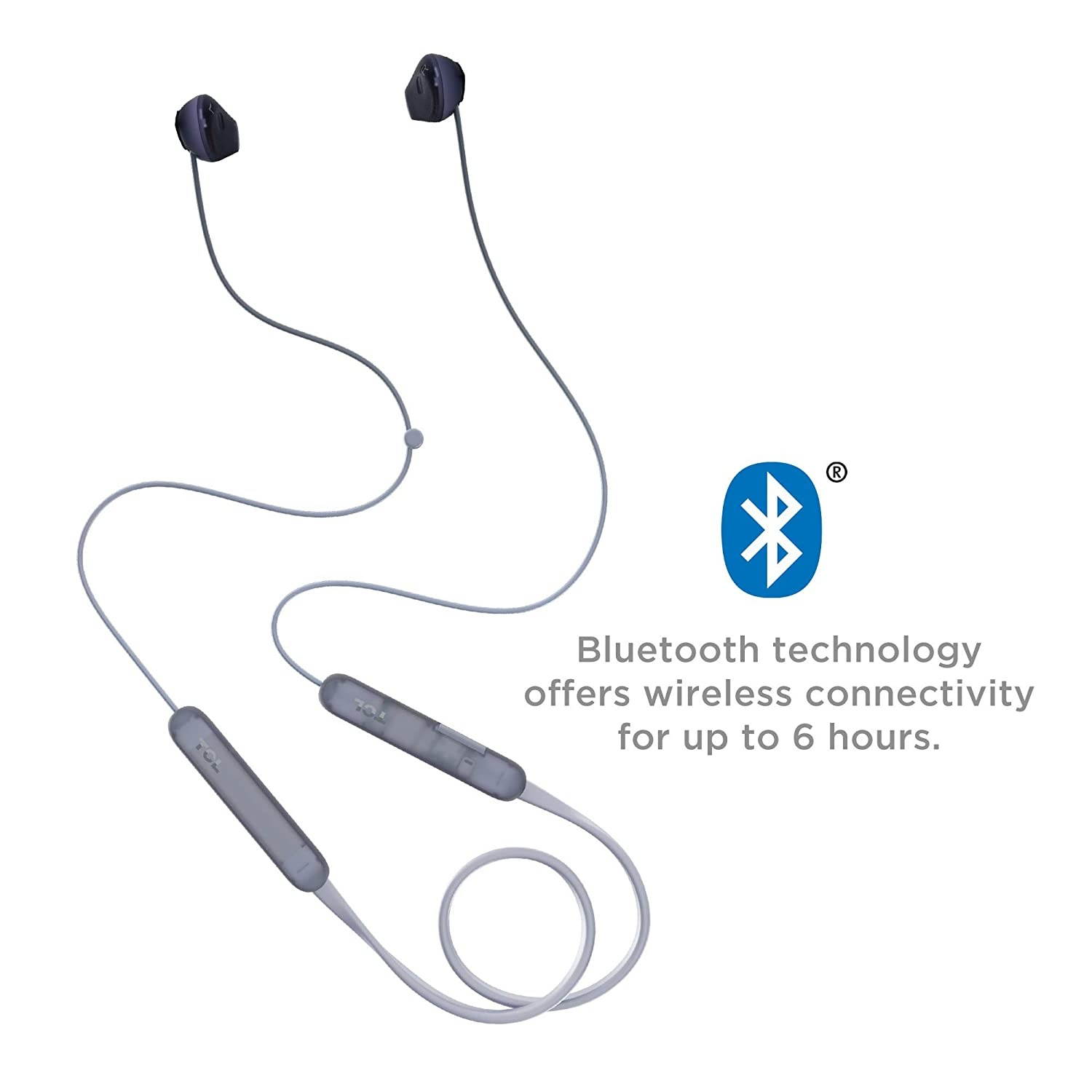 TCL SOCL200BT Wireless Earbuds Bluetooth Headphones with 12.2mm Speaker Drivers for Rich Bass and Clear Sound, Built-in Mic - Phantom Black, One Size