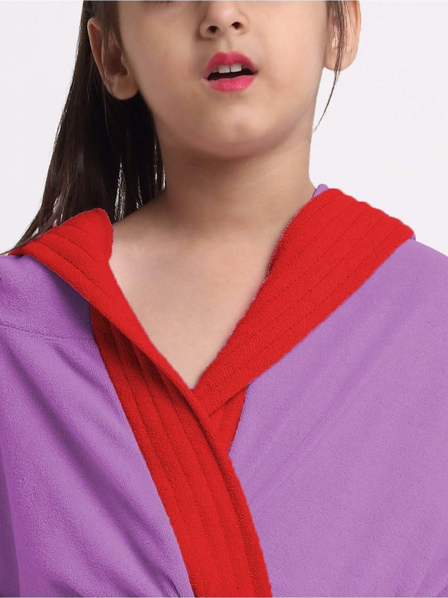 Creeva Melodious Black & Turkish Micro Terry 225 GSM Kids Hooded Bathrobe 4-5 Years With Pocket