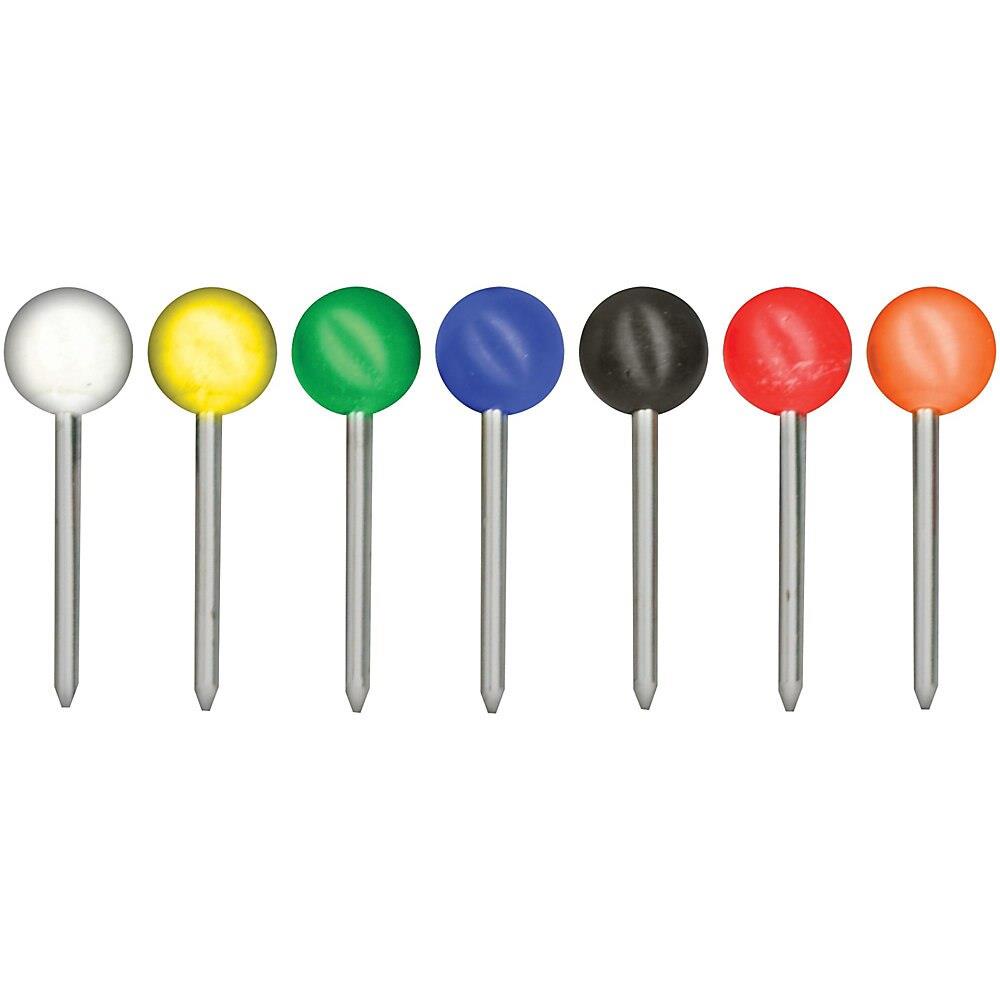 Gem Office Products- LLC. GEMMTA250 Round Map Tacks- .19in. head- .38in. Long- Assorted