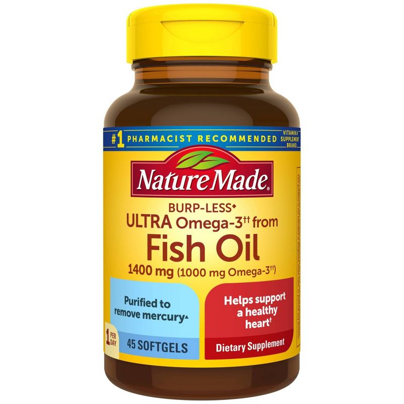 Nature Made Burpless Ultra Omega - Fish Oil 1400 mg Softgels - 45ct