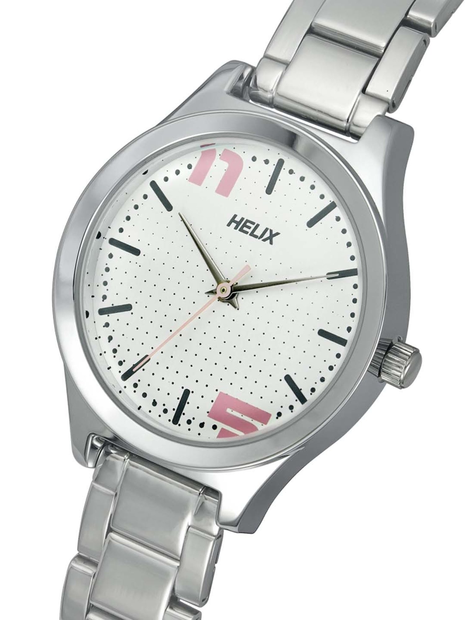 Helix By Timex Silver Round Dial Analog Stainless Steel Women Watch - TW049HL04