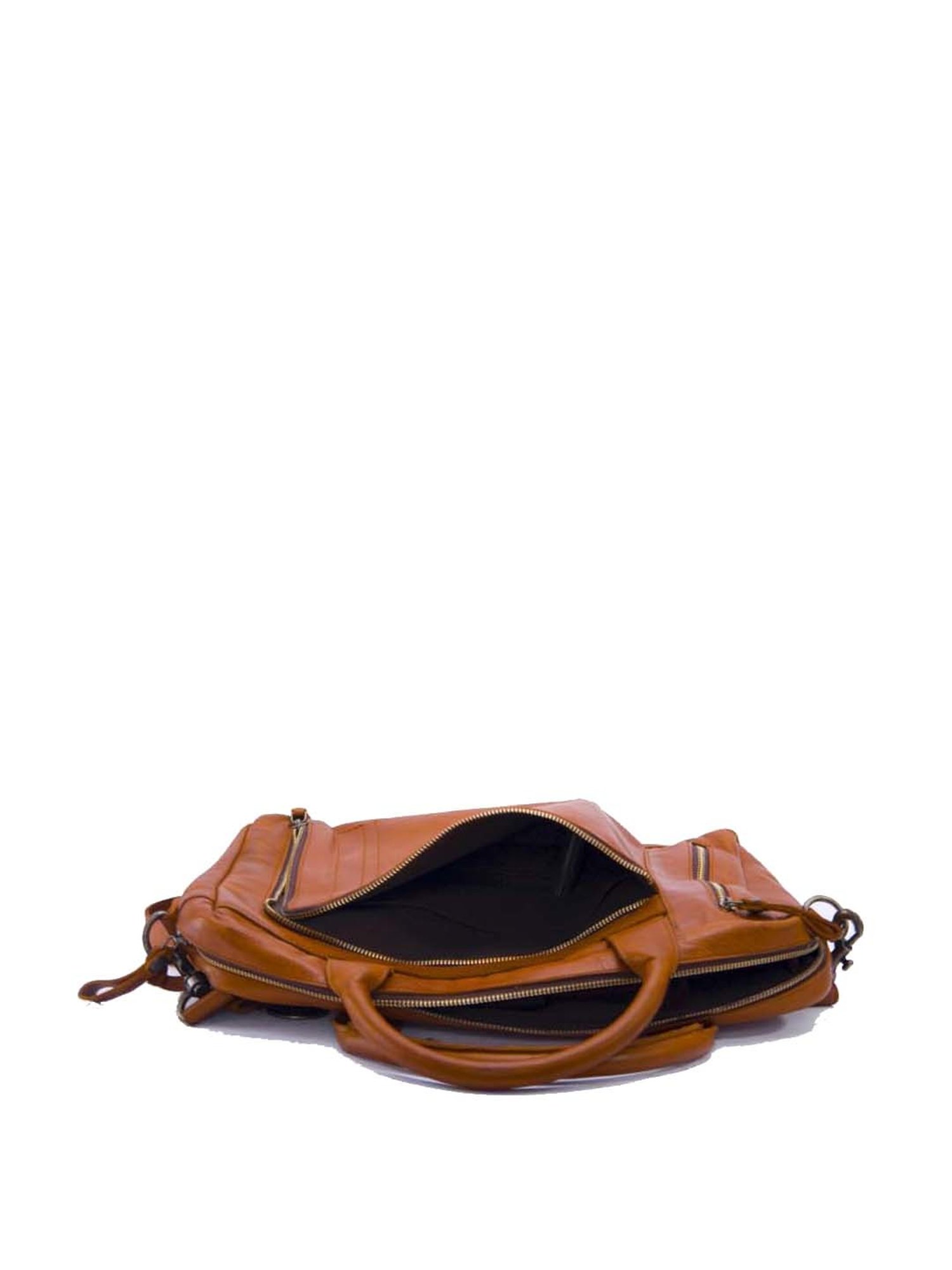 KOMPANERO Tan Leather Medium Messenger Bag