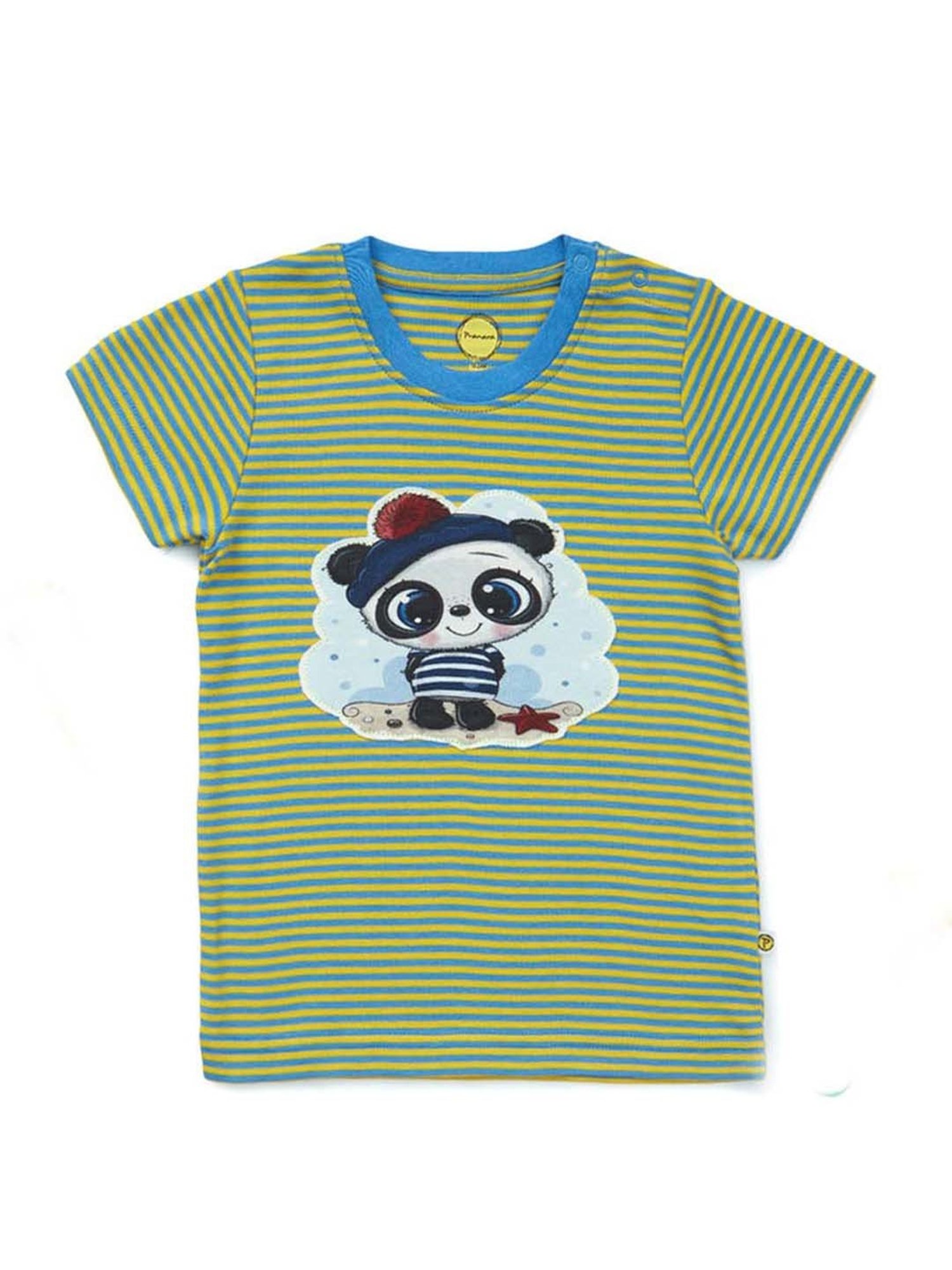 Pranava Kids Green & Yellow Printed T-Shirt (Pack of 2)