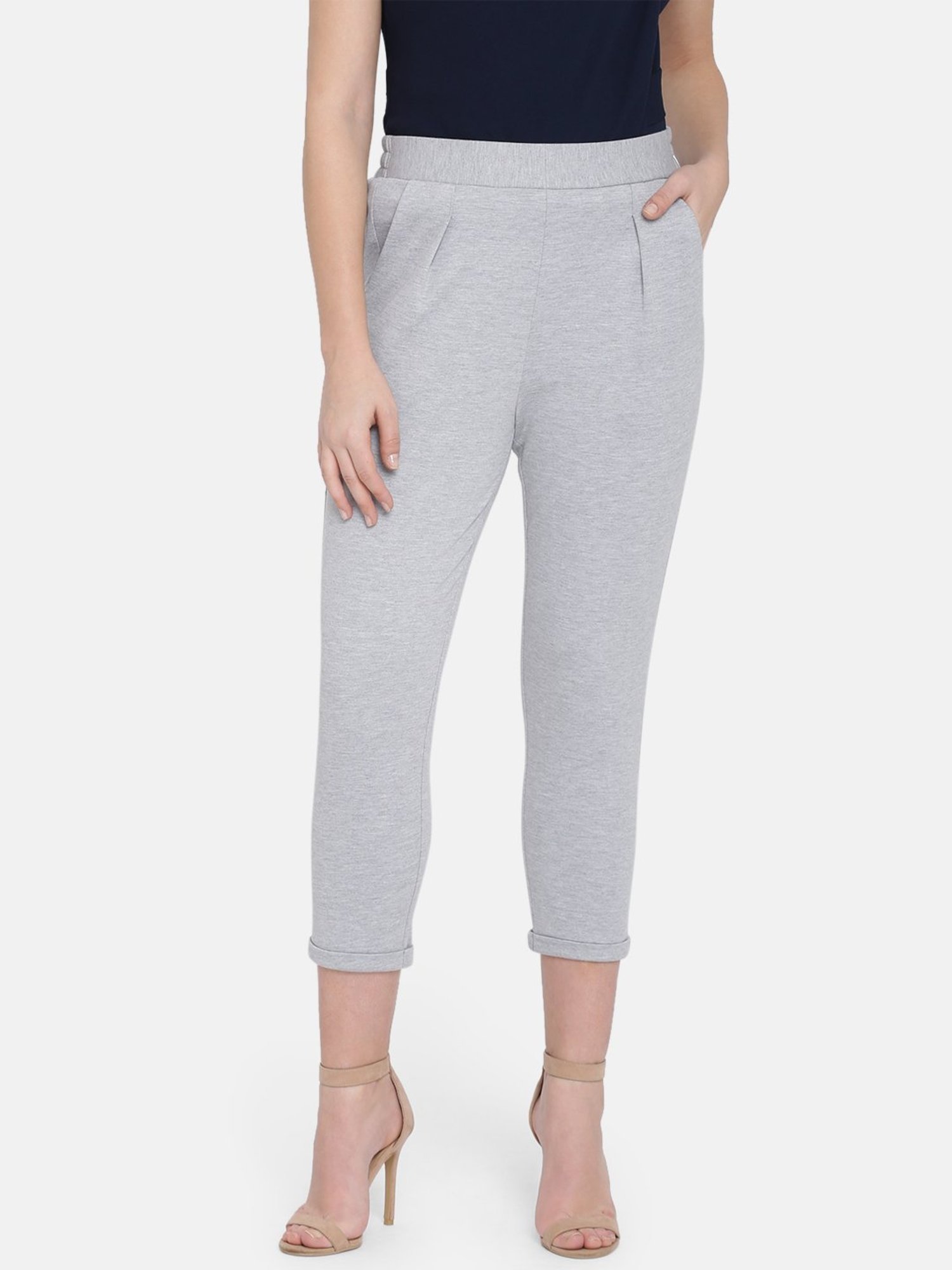 ISU by Radhika Apte Grey Textured Trousers