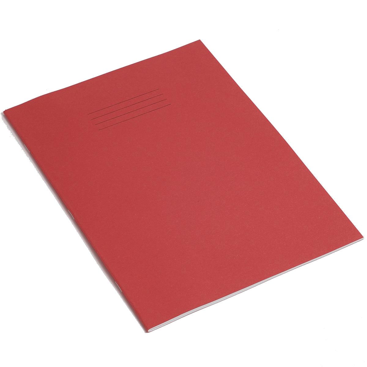 Rhino Exercise Book, A4, 48 page, 15mm ruled lines, Red Cover (Pack of 10)