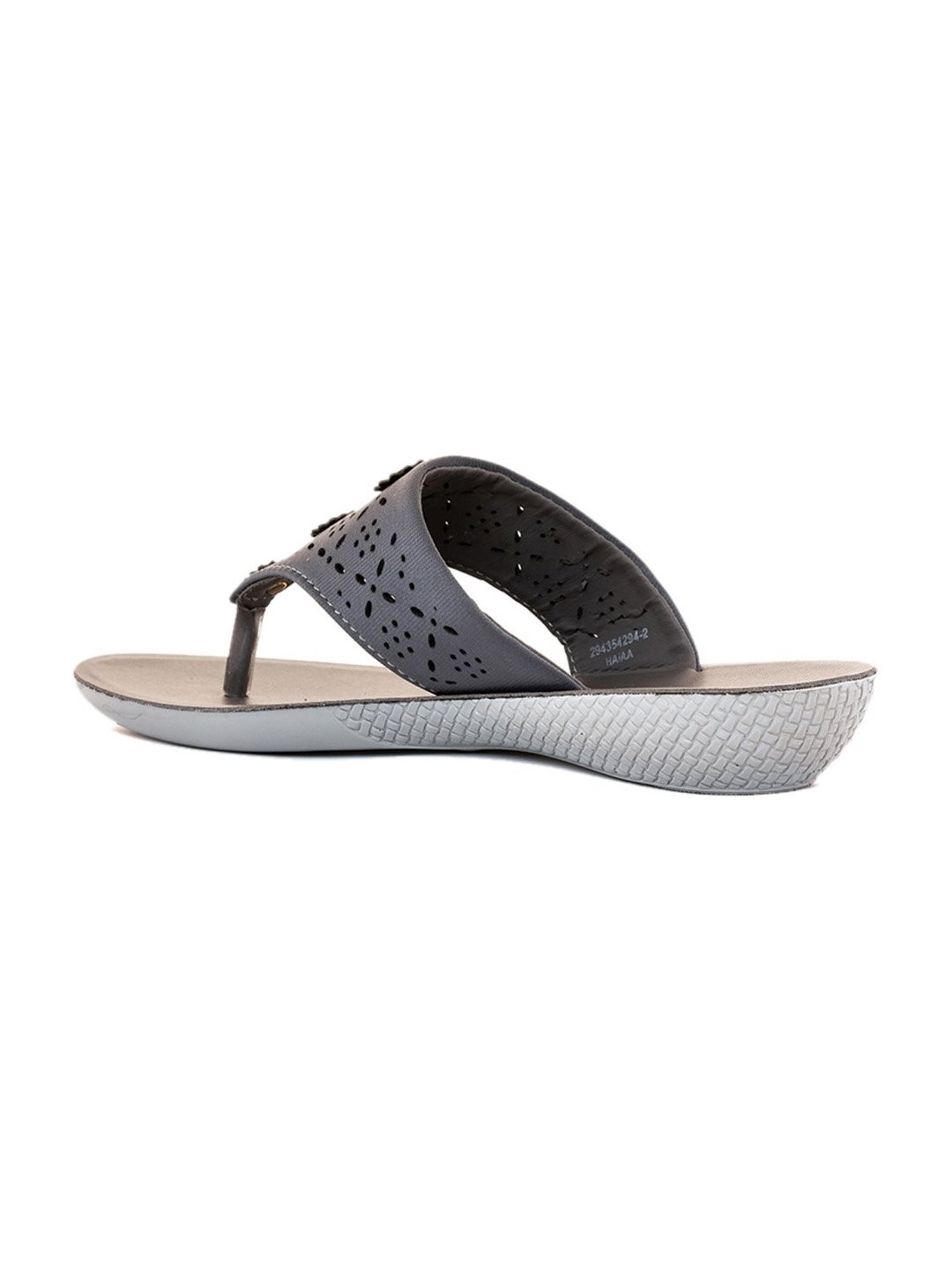 Khadim Women's Grey Thong Wedges