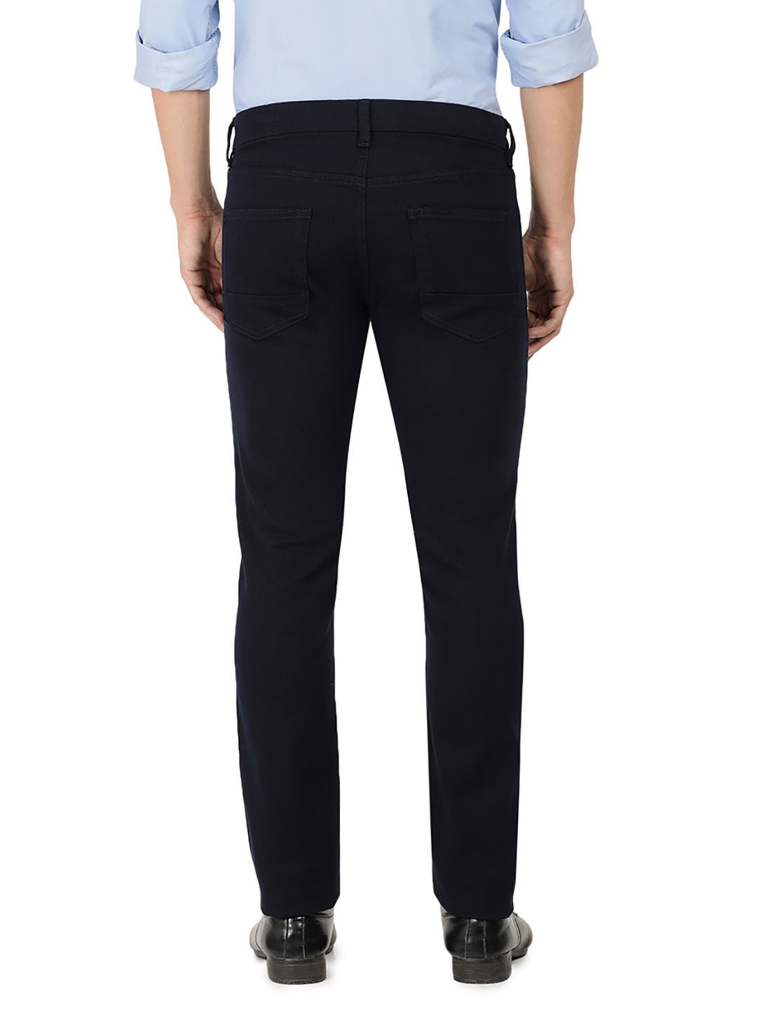 EVERBLUE Navy Blue Midrise Five Pocket Trousers