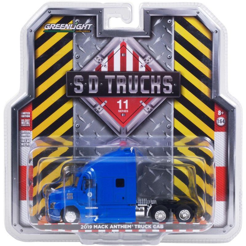2019 Mack Anthem Truck Cab #5 Blue "S.D. Trucks" Series 11 1/64 Diecast Model by Greenlight