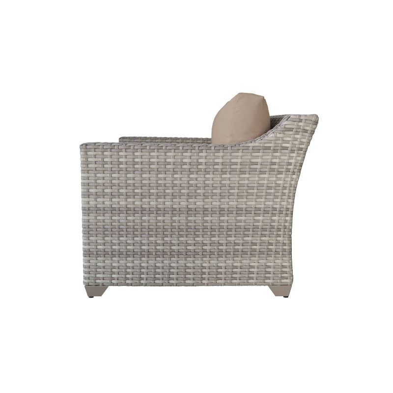 Nolin 7pc Sectional Weathered Brown Frame Sunbrella Spectrum Denim Fabric - La-Z-Boy