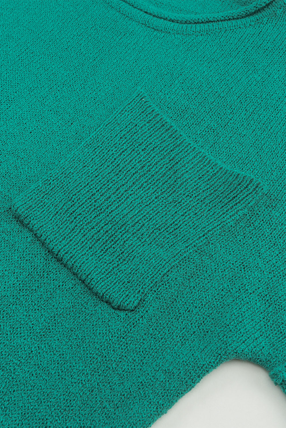 Yellow Drop Shoulder Henley Pullover Sweater With Slits