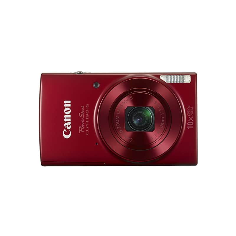 PowerShot ELPH 190 IS Digital Camera (Red) with 10x Optical Zoom and Built-In Wi-Fi