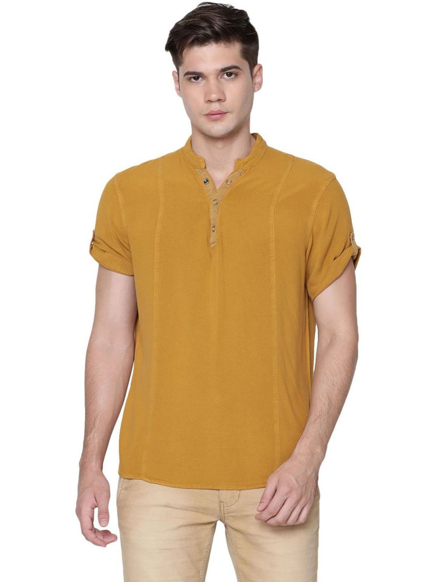 Identiti Mustard Slim Fit Shirt