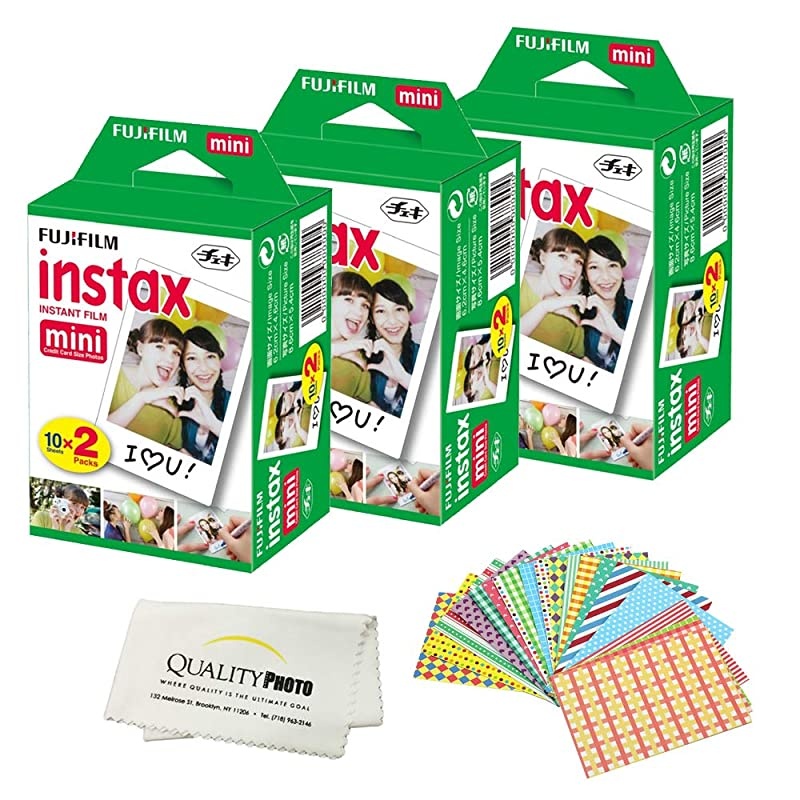 Instax Mini 9 Camera + Fuji INSTAX Instant Film (40 Sheets) + 14 PC Instax Accessories kit Bundle, Includes; Instax Case + Album + Frames & Stickers + Lens Filters + More (Flamingo Pink)