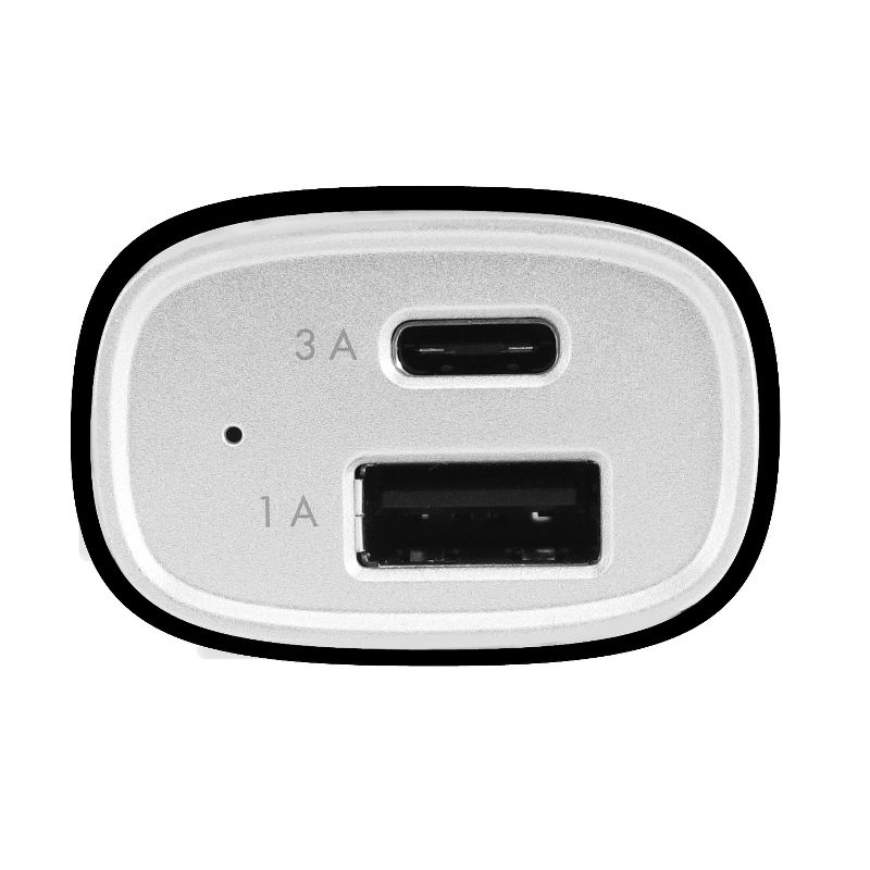 Macally 20 Watt Dual Port USB-A and USB-C Car Charger