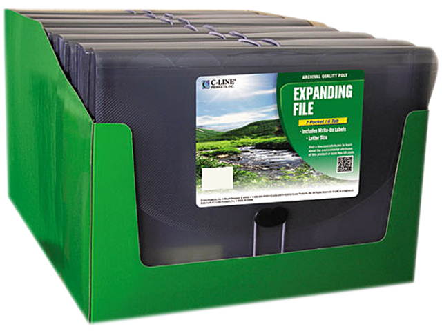 C-line 48301 7-Pocket Biodegradable Expanding File, Letter, Smoke