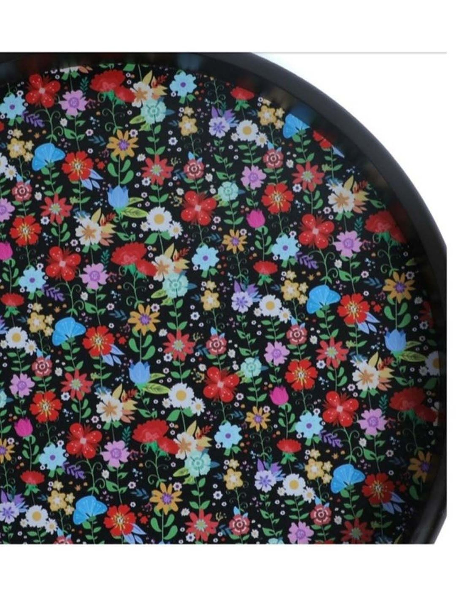 Crayton Floral Printed Round MDF Wall Hanging - Set of 1