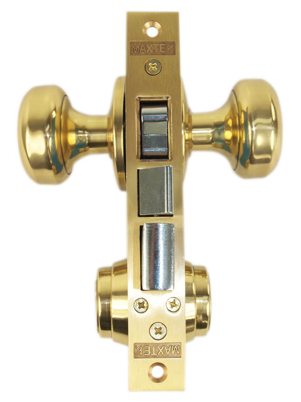Maxtech LHR (Like Marks 22AC/3-W-LHR) Polished Brass Finish Left Hand Reverse Double Cylinder Iron Gate Ornamental Mortise Lockset with 2-1/2" Backset