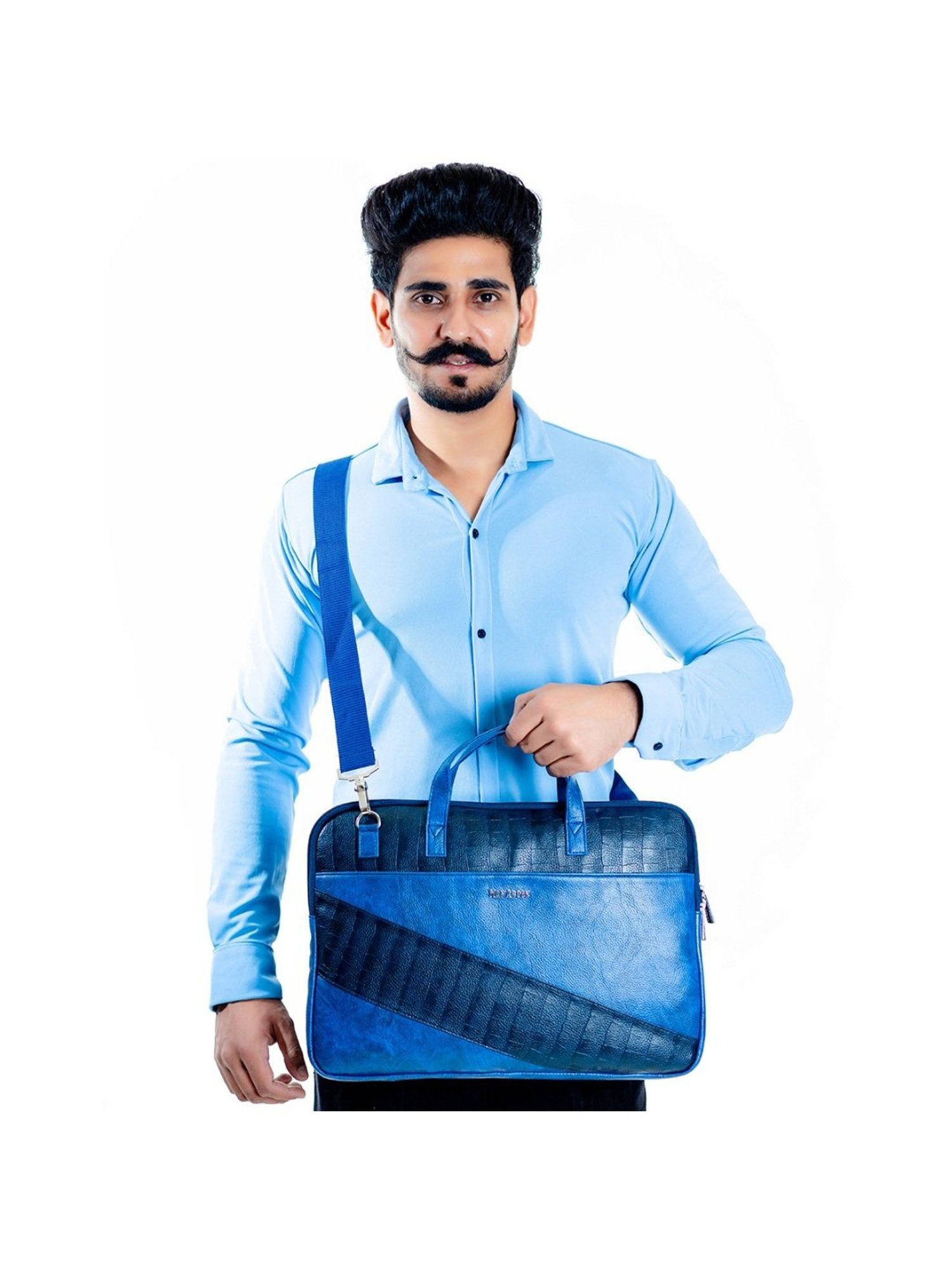 Priority Navy Synthetic Medium Messenger Bag