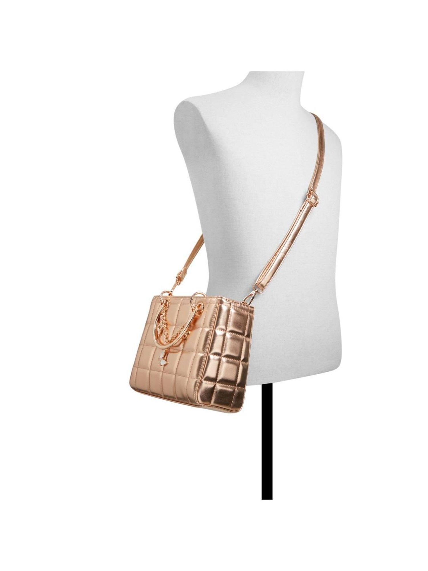 Call It Spring Rose Gold Quilted Handbag