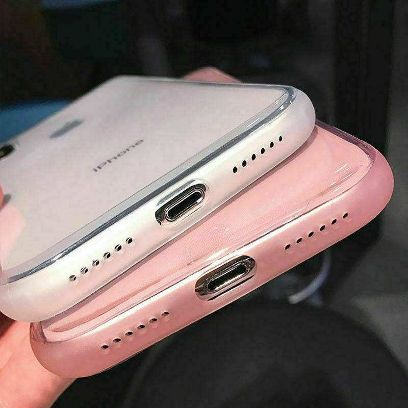 For iPhone XS Max XR X 7 8 6s Cute Bling Glitter Slim TPU Soft Clear Case Cover