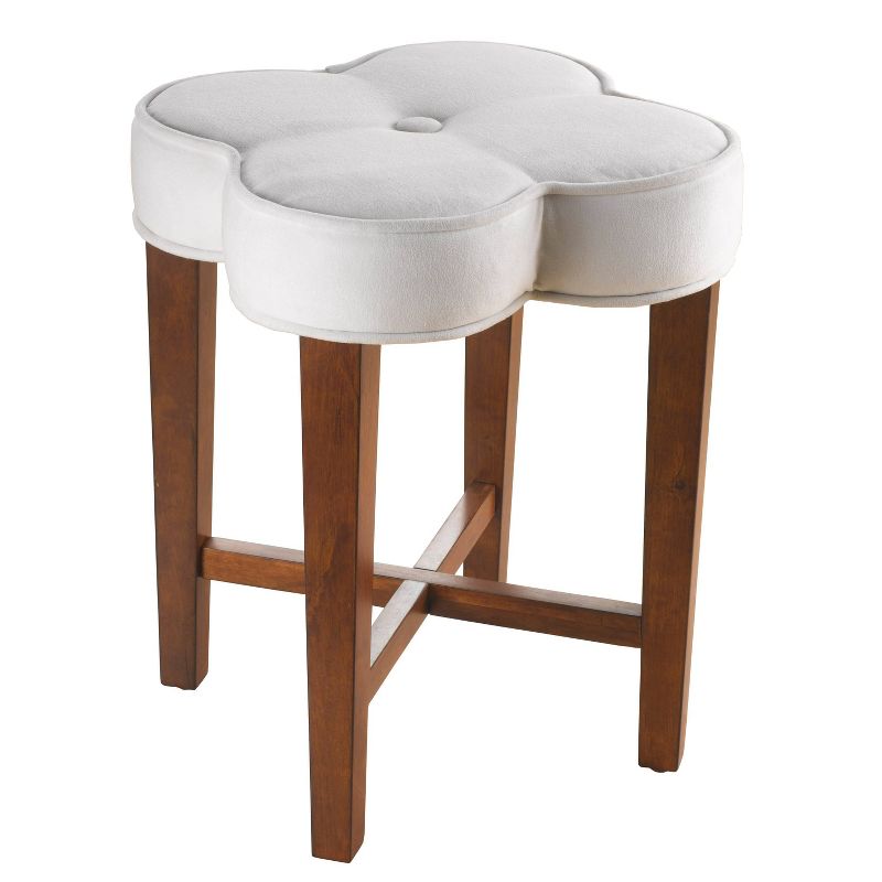 20.5" Clover Upholstered Wood Vanity Stool Cherry/White - Hillsdale Furniture