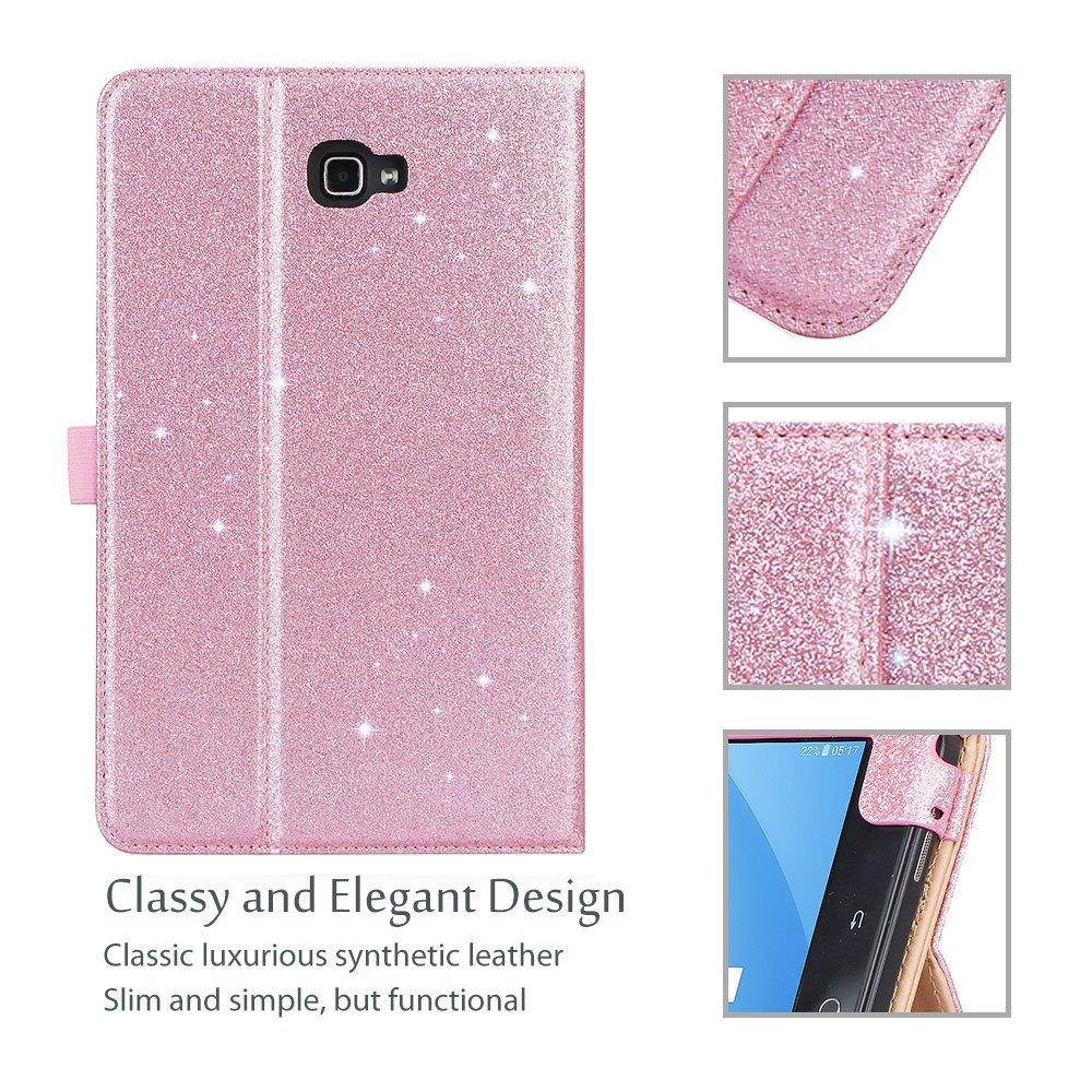 ProCase Samsung Galaxy Tab A 10.1 Case - Stand Folio Case Cover for Galaxy Tab A 10.1" Tablet SM-T580 T585 T587 (NO S Pen Version), with Multiple Viewing Angles, Document Card Pocket -Glitter Pink