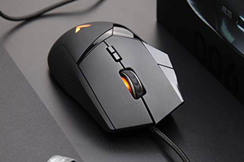 RAPOO VT900 USB Wired RGB Light Professional IR Gaming Optical Mouse 16000DPI,PMW 3389 Sensor,OLED Display Screen,Gaming Mice for Right-Handed Gamers Black